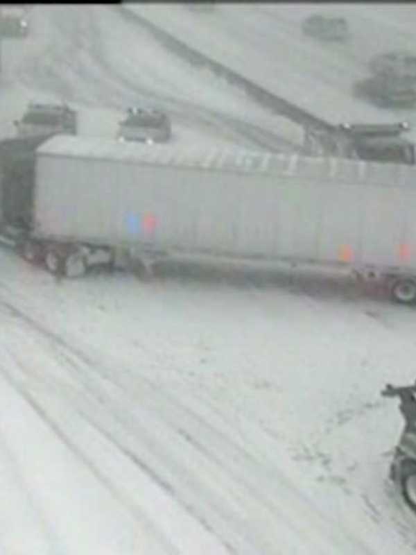 Tractor-Trailers Get Stuck In Snow After Violating I-84 Travel Ban