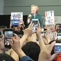 <p>Hillary Clinton at the University of Bridgeport</p>