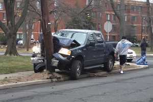 Pickup Slams Into Teaneck Utility Pole