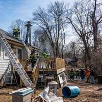 <p>Putnam Lake firefighters are work.</p>