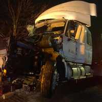 <p>The smashed front end of the rig.</p>