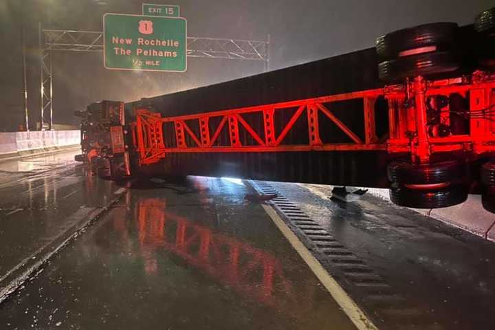 Tow Operators Come To Rescue After Tractor-Trailer Hangs Off I-95 In Westchester Crash