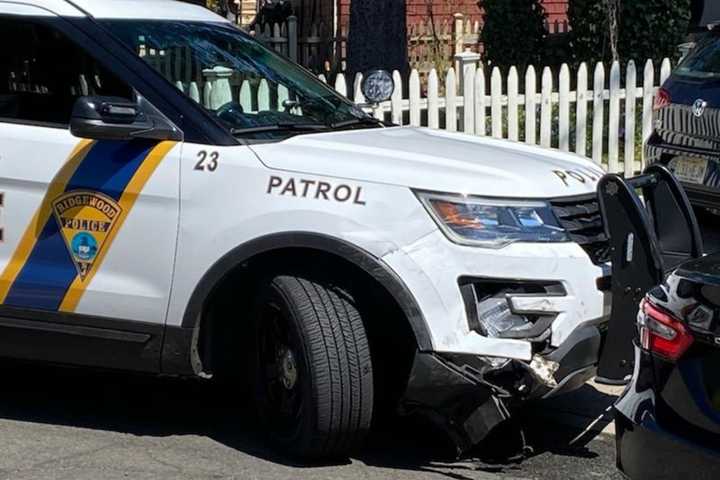 Ridgewood Police Car, Sedan Collide