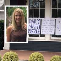 <p>Westfield teacher Callie Campbell is putting math problems in her window during the COVID-19 quarantine.</p>