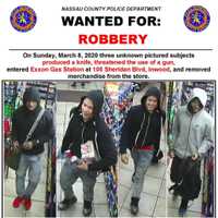 <p>Nassau County Police investigators released a video and photos of suspects who were caught robbing Exxon on Sheridan Boulevard in Inwood.</p>