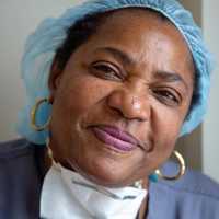 <p>Holy Name Respiratory Therapist Brenda beams after extubating her first coronavirus patient after two weeks.</p>