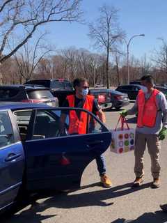 COVID-19: Free, Drive-Through Food Distributed At Westchester Community College