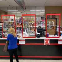 <p>Plexiglass dividers at ShopRite of Bloomfield</p>