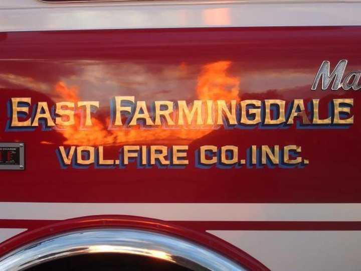 Firefighters in Farmingdale put out a blaze early Friday, July 5 that fully involved a garage.