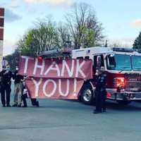 <p>Poughkeepsie first responders including police, fire, and others visited two Dutchess County hospitals to show their appreciation to the frontline workers.</p>