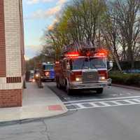 <p>Several fire departments put on a parade complete with lights and horns.</p>