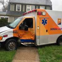 <p>The EMT driver took the brunt of the hit.</p>