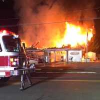 <p>Firefighters found Bagelsmith engulfed.</p>