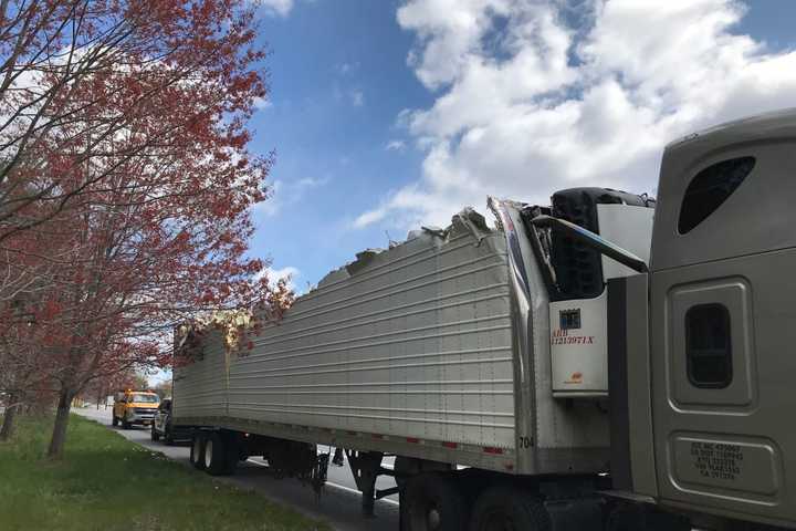 Tractor-Trailer Crashes Into Saw Mill Parkway Overpass In Northern Westchester