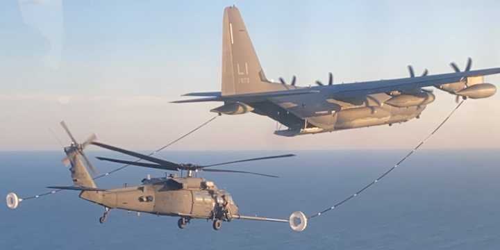 Two of the three aircraft that will fly over.