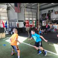 <p>Hasbrouck Heights youth athlete AJ Parente works on speed and agility.</p>