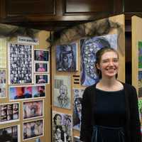 <p>Croton-Harmon High School student Anna Burholt displayed her work at the school’s AP Studio Art Show.</p>