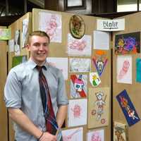 <p>Croton-Harmon High School student Blake Walther displayed his work at the school’s AP Studio Art Show.</p>