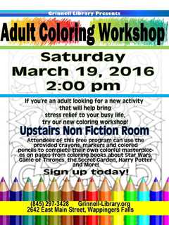 Wappinger Falls' Grinnell Library Presents Adult Coloring Workshop