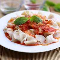 <p>Handmade manti dumplings.</p>