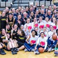 <p>Saddle River Day School and other New Jersey students play basketball to benefit Newtown Connecticut School District. </p>