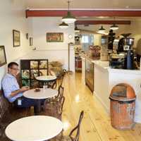 <p>The interior at Americcan Bulldog Coffee Roasters&#x27; in Chestnut Ridge.</p>