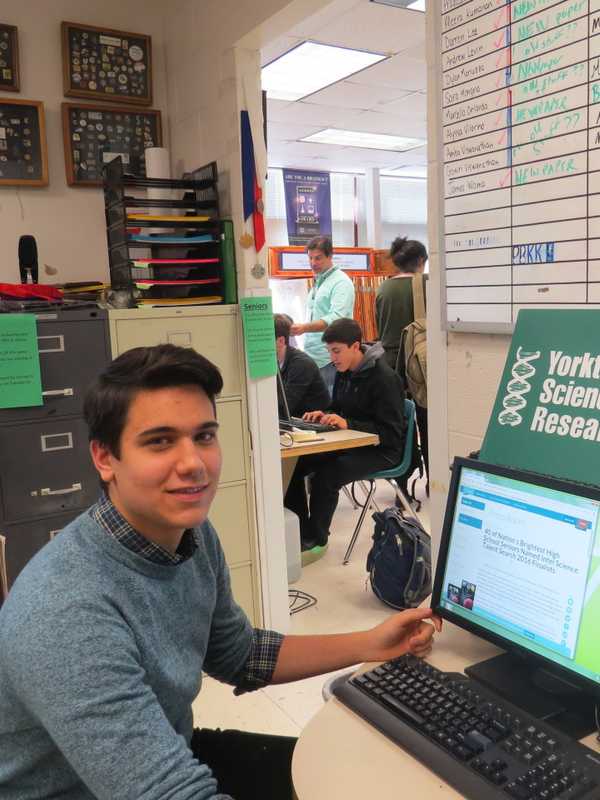 Yorktown HS Senior Andrew Amini Named Intel Science Competition Finalist