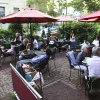 <p>Outdoor seating at the Art Cafe of Nyack.</p>