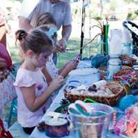 <p>Kids get creative while making jewelry at last year&#x27;s Art in the Park event in Piermont.</p>