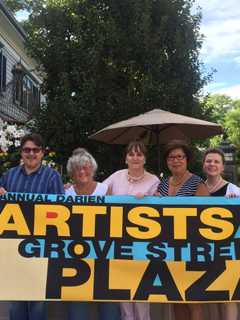 Artists Gather For Outdoor Show At Grove Street Plaza In Darien