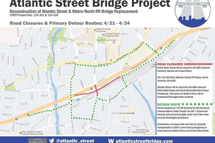 Traffic Detour Begins At I-95 Off-Ramp In Stamford For Construction