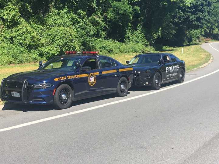 New York State Police troopers handed out