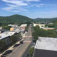 <p>The view northwest from the top of Suffern Building Works in Suffern.</p>