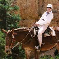 <p>Barbara Brewster took a mule trip along the edge of Bryce Canyon in Utah in 2006 at age 84.</p>