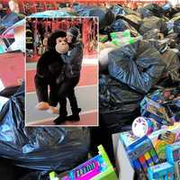 <p>The Closter firehouse was filled with toys -- some nearly as big as the volunteers.</p>