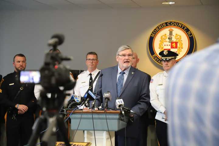 Morris County Prosecutor Robert Carroll at a "Baby Mary" press briefing.