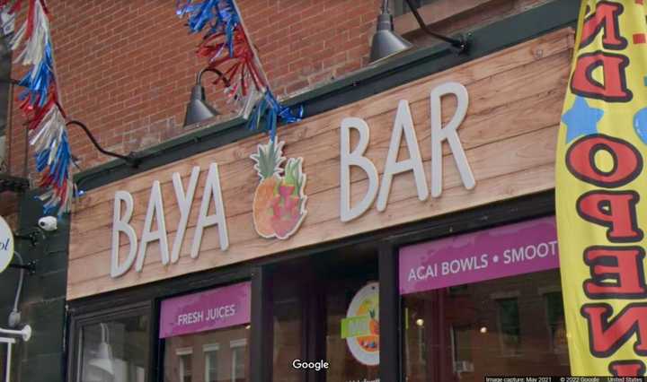 A Baya Bar sign from a location in Brooklyn