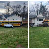 School Bus With Children On Board Crashes Into House In Hudson Valley