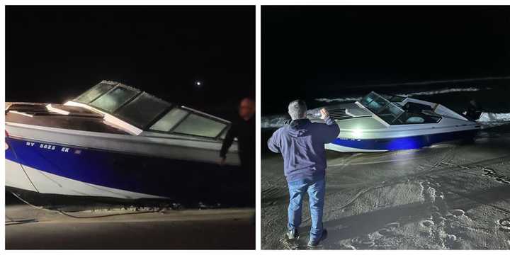 The 25-foot-boat found without its owner onboard.