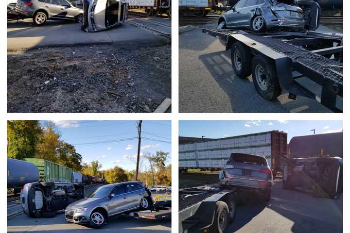 Car Hauler Collides With Train In Hudson Valley