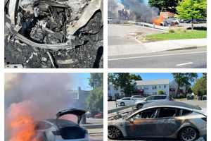 Fully Involved Tesla Car Fire Takes Nearly 45 Minutes To Put Down In Fairfield County