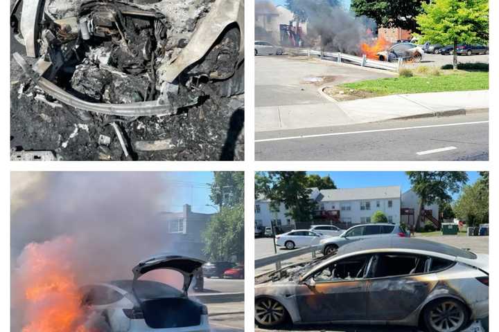 Fully Involved Tesla Car Fire Takes Nearly 45 Minutes To Put Down In CT