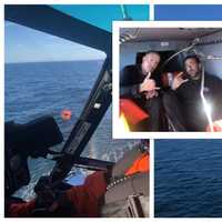 Coast Guard Helicopter Crew Rescues Fishermen From Burning Boat Off Jersey Shore