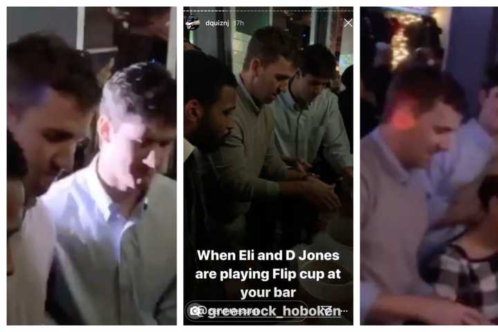 WATCH: Giants QBs Eli Manning, Daniel Jones Celebrate Win At Hoboken Bar