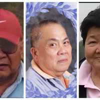 <p>From left:  Luis Velasquez, Jr., 79, Jesus Villaluz, 75, and Violeta Velasquez, 79. Violeta lost her husband Luis and her brother Jesus days apart.</p>