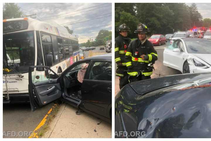 3 Injured In Valhalla 3-Vehicle Crash Involving Bus