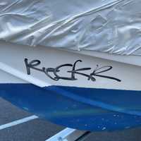 <p>The tagging on one of the boats.</p>