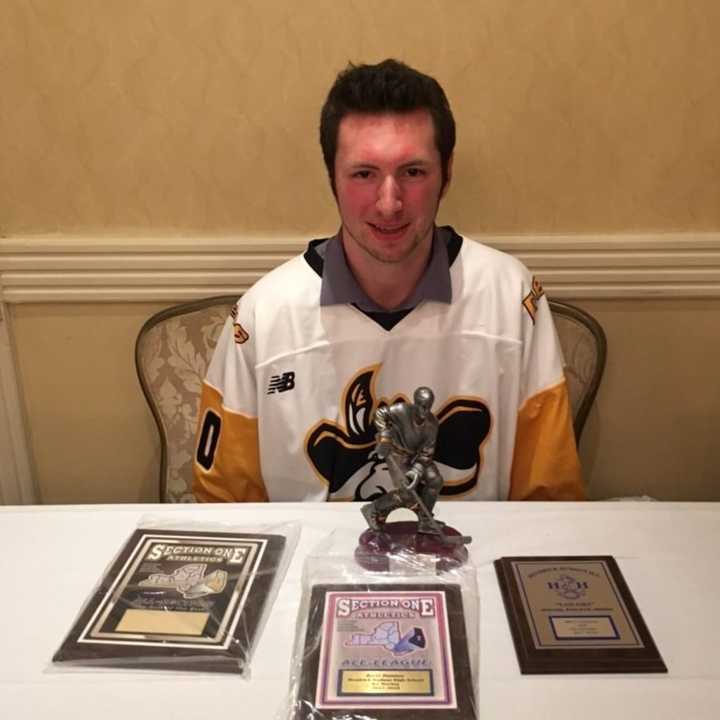 Brett Hanson, Hendrick Hudson High School ice hockey star and League MVP.