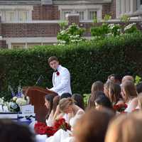 <p>Student Faculty Legislature President Griffin Garbarini reflected on the close-knit community of Bronxville and encouraged his classmates to make a difference in the world.</p>