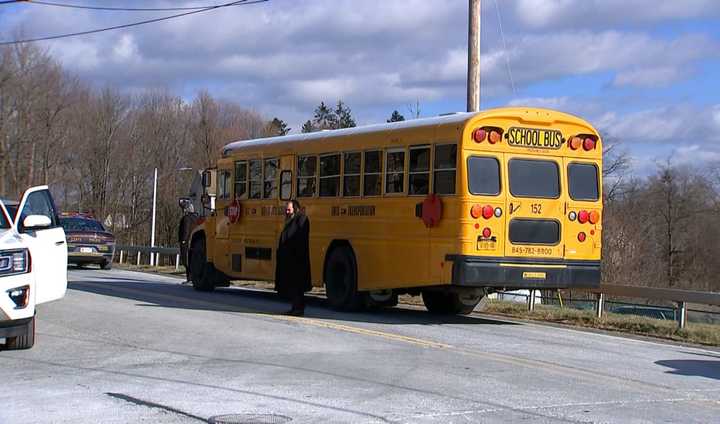 The bus involved in a photo taken shortly after the incident on Christmas morning.